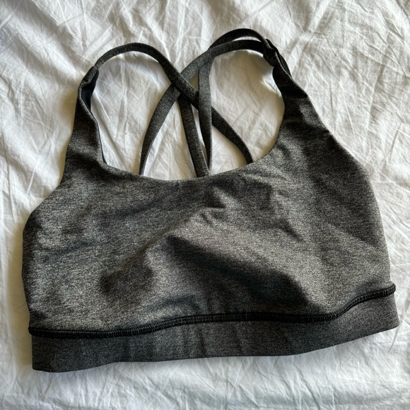 Lululemon Energy Bra 4 Heathered Grey Gray Black Heather - Picture 1 of 3